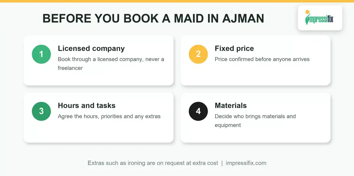 Four checks before you book a maid service in Ajman