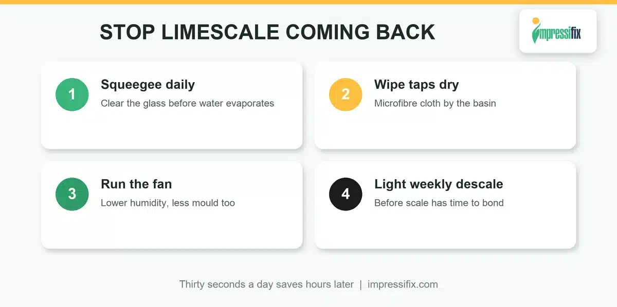 How to prevent limescale and hard water stains in a UAE bathroom