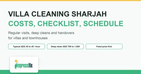 Villa cleaning Sharjah: costs, checklist and how often to book